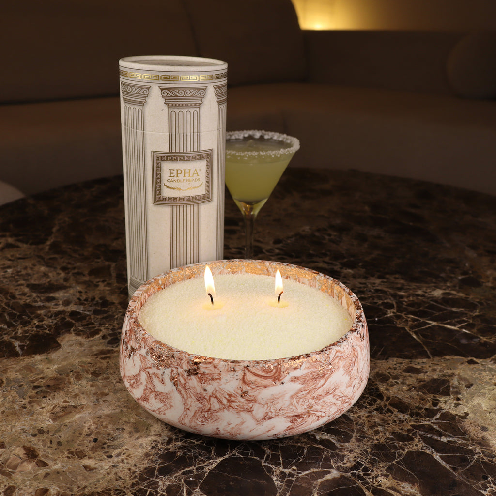 bougie en poudre cocktail champagne