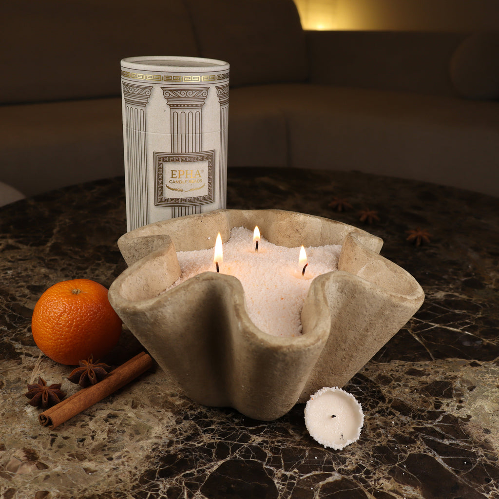 bougie poudre orange cannelle