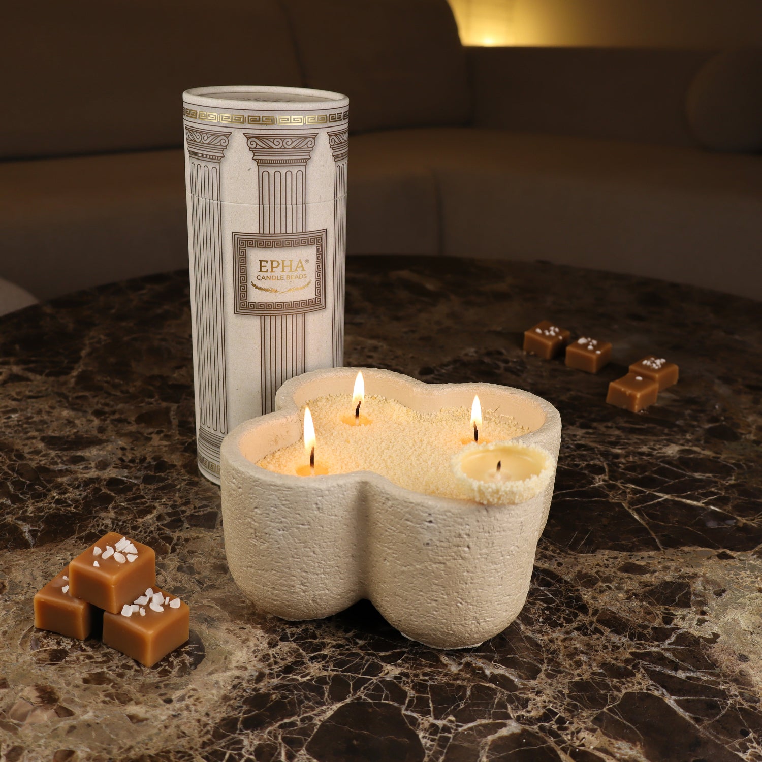 bougie poudre caramel beurre salé