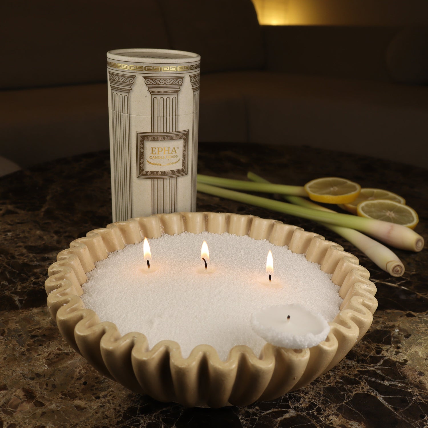 bougie poudre citronnelle
