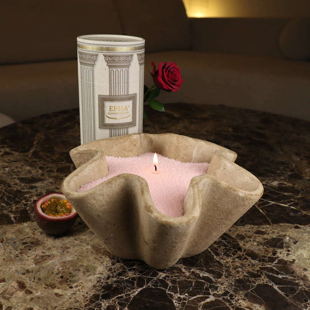 bougie poudre rose passion