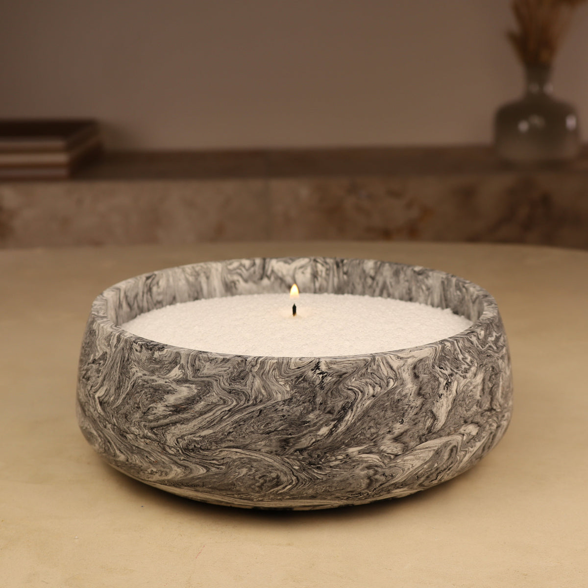 pot marbre pour bougie en perle