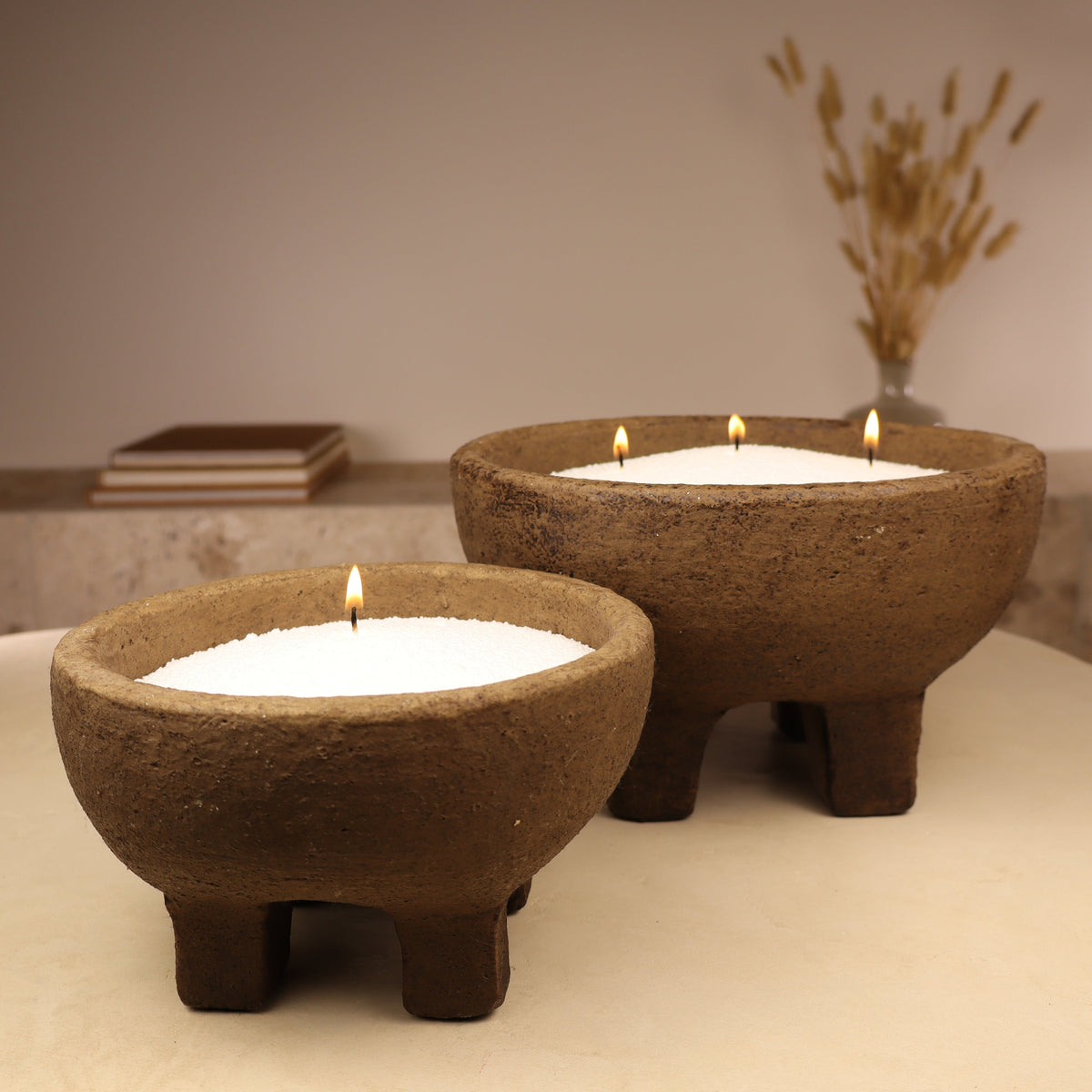 Set de contenants traditionnels pour bougie en sable