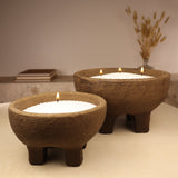 Set de contenants traditionnels pour bougie en sable