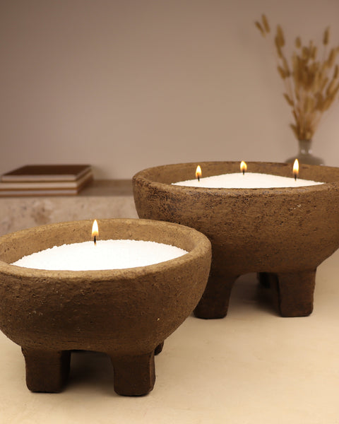 Set de contenants traditionnels pour bougie en sable