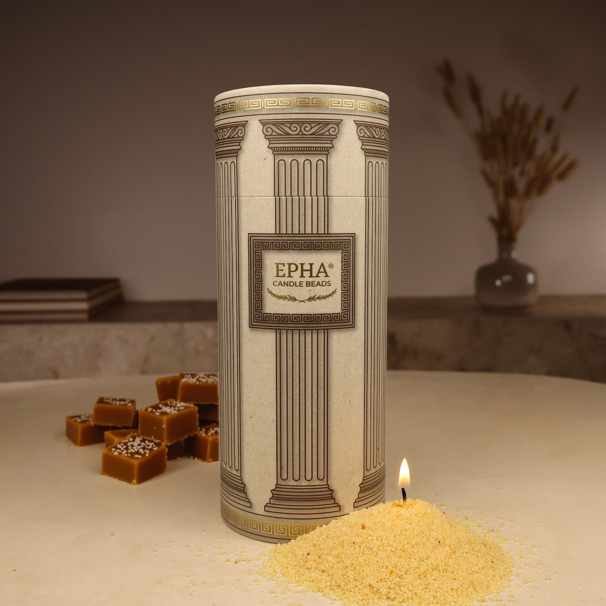 Bougie en poudre caramel beurre salé