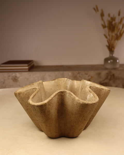 petit vase en terre cuite bougie sable