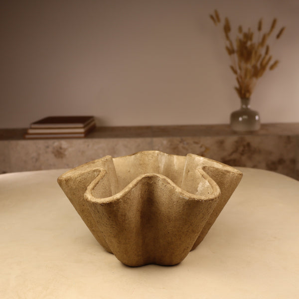 petit vase en terre cuite bougie sable