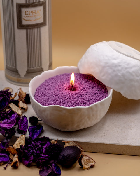 bougie mauve sable 