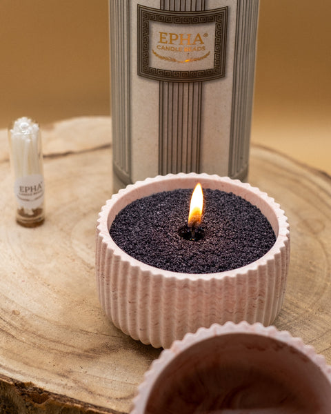 Sable de bougie avec contenant en résine