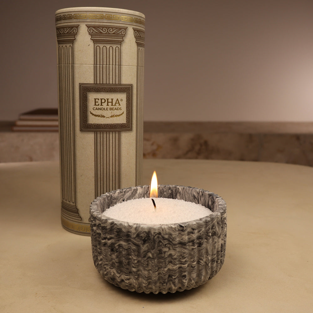pot zebra pour bougie en perles