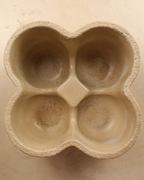 Vue haut bougie perle