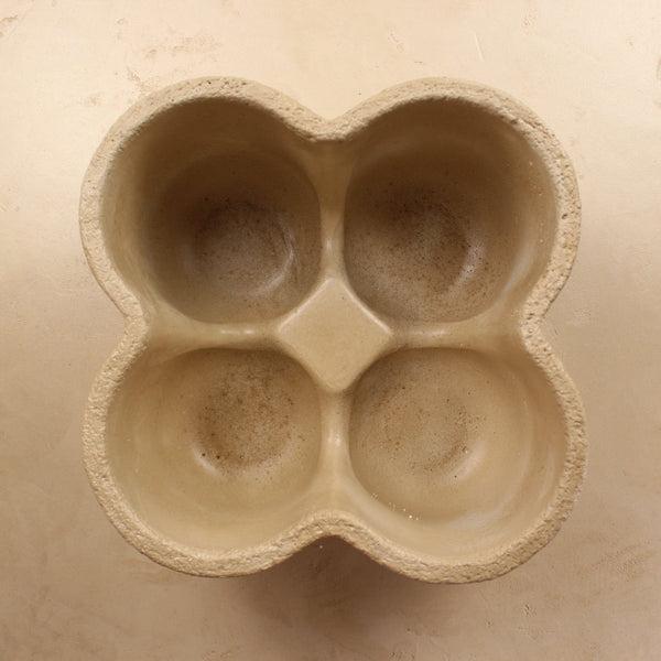 Vue haut bougie perle