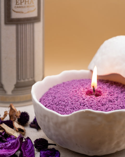 vase en résine bougie perles